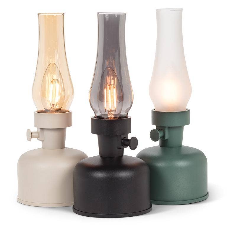 Lantern LED Lamp with Lustre or Smoked Chimney